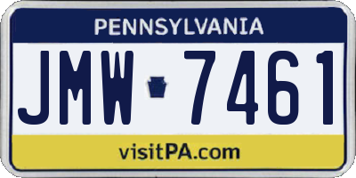 PA license plate JMW7461