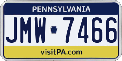 PA license plate JMW7466