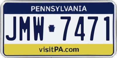 PA license plate JMW7471