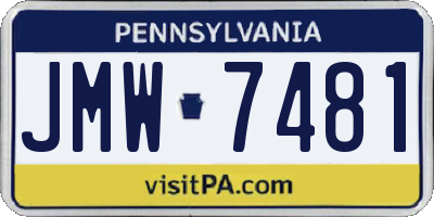 PA license plate JMW7481