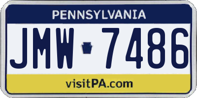 PA license plate JMW7486