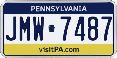PA license plate JMW7487
