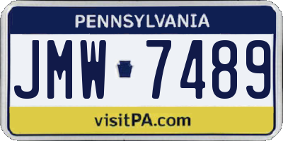 PA license plate JMW7489