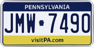 PA license plate JMW7490