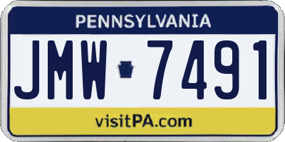 PA license plate JMW7491