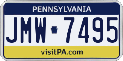 PA license plate JMW7495
