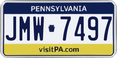 PA license plate JMW7497