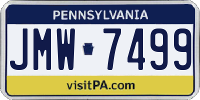 PA license plate JMW7499