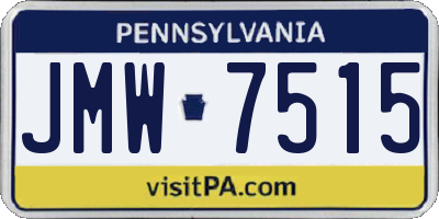 PA license plate JMW7515