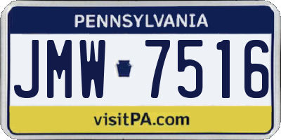 PA license plate JMW7516