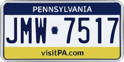 PA license plate JMW7517