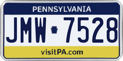 PA license plate JMW7528
