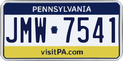 PA license plate JMW7541