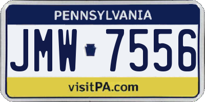 PA license plate JMW7556