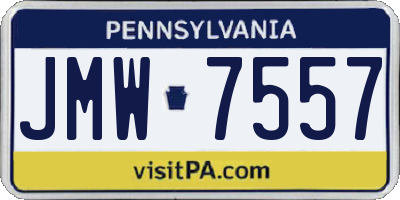 PA license plate JMW7557