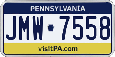 PA license plate JMW7558