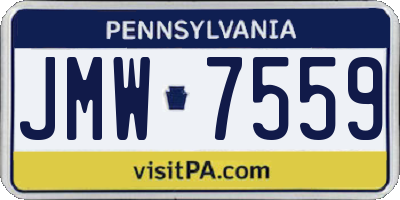 PA license plate JMW7559