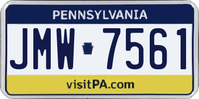 PA license plate JMW7561