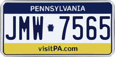 PA license plate JMW7565