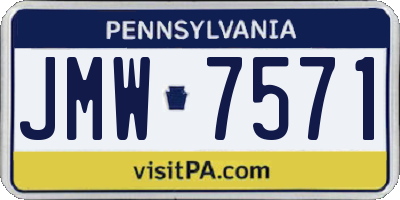 PA license plate JMW7571