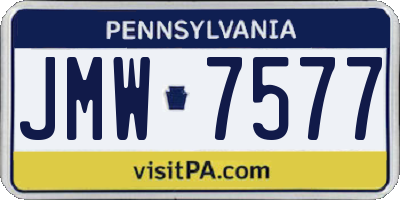 PA license plate JMW7577