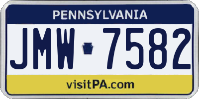 PA license plate JMW7582