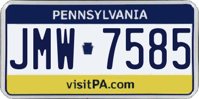 PA license plate JMW7585