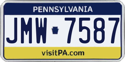 PA license plate JMW7587