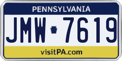 PA license plate JMW7619