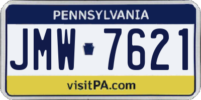 PA license plate JMW7621