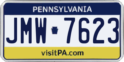 PA license plate JMW7623