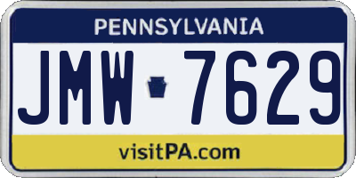 PA license plate JMW7629