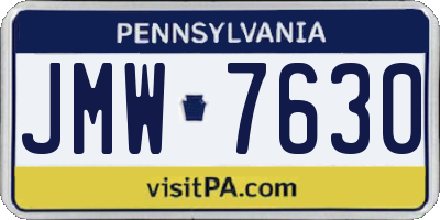 PA license plate JMW7630