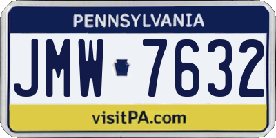 PA license plate JMW7632