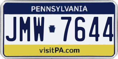 PA license plate JMW7644