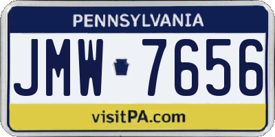 PA license plate JMW7656