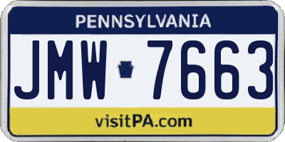 PA license plate JMW7663