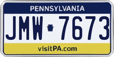 PA license plate JMW7673
