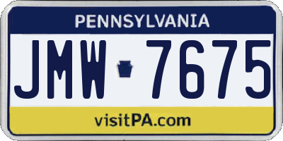 PA license plate JMW7675