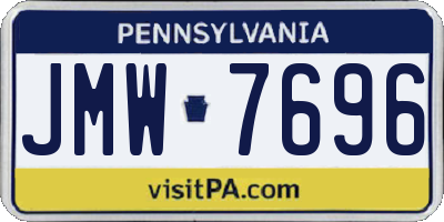 PA license plate JMW7696