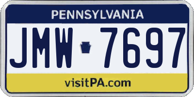 PA license plate JMW7697