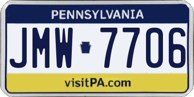 PA license plate JMW7706