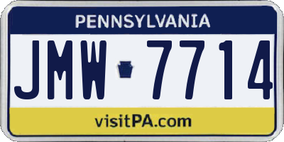 PA license plate JMW7714