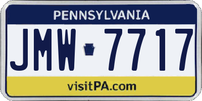 PA license plate JMW7717