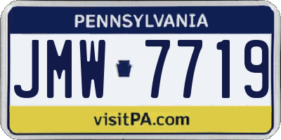 PA license plate JMW7719