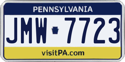 PA license plate JMW7723
