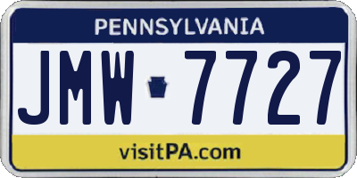 PA license plate JMW7727