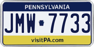 PA license plate JMW7733