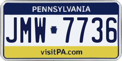PA license plate JMW7736