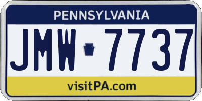 PA license plate JMW7737